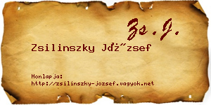 Zsilinszky József névjegykártya